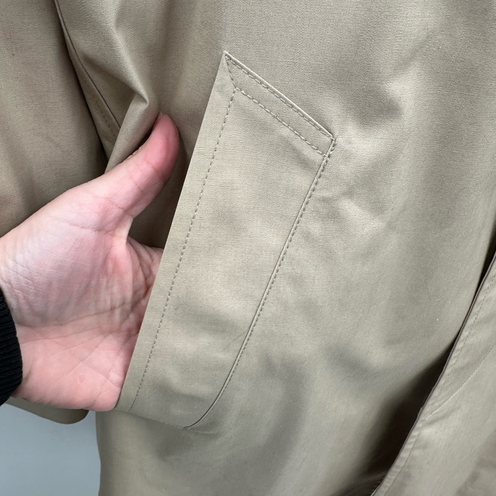 LONDON FOG 42 Men Vintage tan rainproof 60s gorpcore unisex classic trench coat - Picture 8 of 16